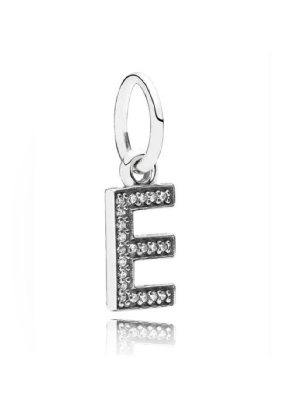 Pandora Sterling Silver Alphabet Letter E Dangle with Clear Zirconia - 791317cz